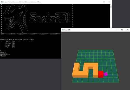 Screenshot of Snake 3D project