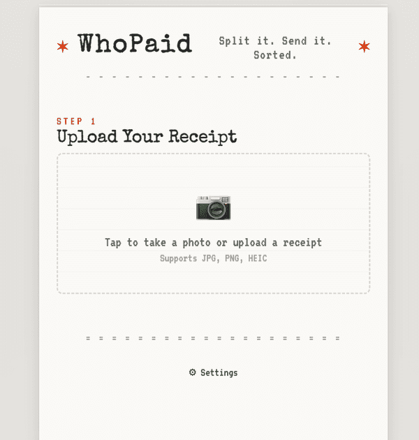 Screenshot of WhoPaid